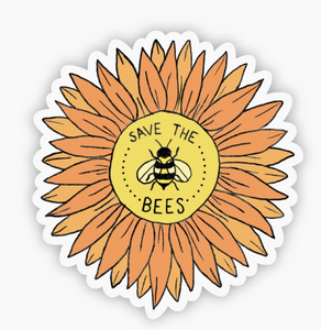 Save the Bees Floral Sticker